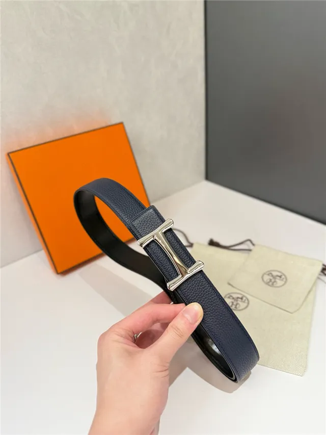 Hermès H Buckle Belt preto bege reversível couro texturizado de metal 18