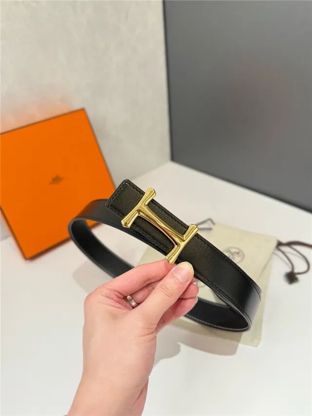Hermès H Buckle Belt preto bege reversível couro texturizado de metal 20