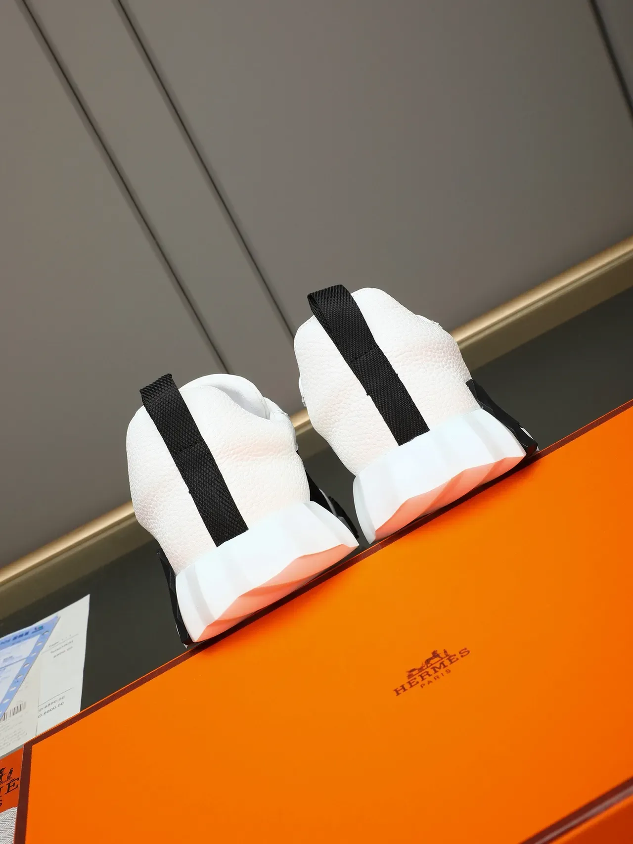 Hermès H Cut White and Black Mesh Leather Sneaker 3