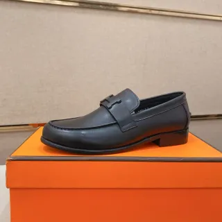 Hermès H-Loafer 黑色皮革乐福鞋
