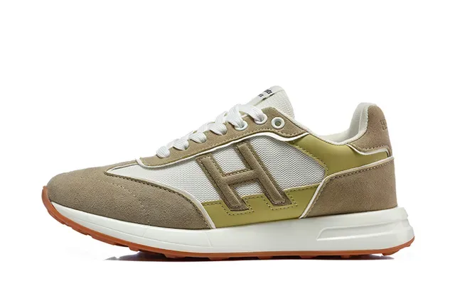 Hermès H-RUN 米色 橄榄绿 白 橙 生活方式运动鞋 5