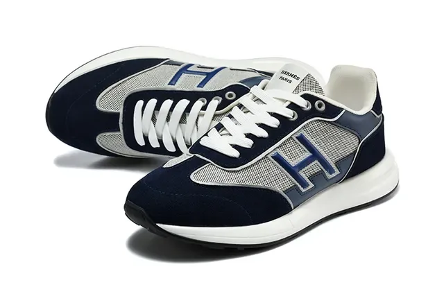 Hermès H-RUN 米色 橄榄绿 白 橙 生活方式运动鞋 23
