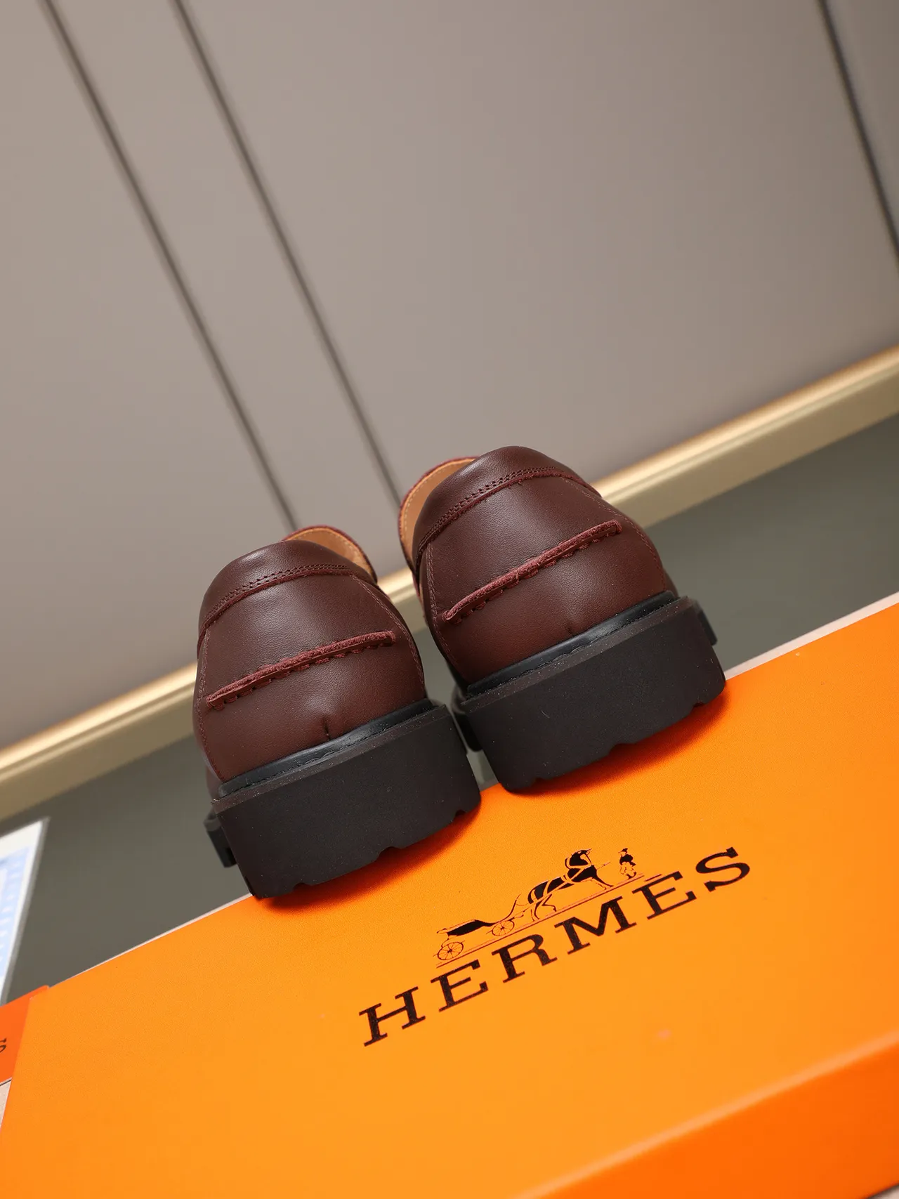 Hermès Loafer Brown Black Leather Horsebit Buckle Loafer 3
