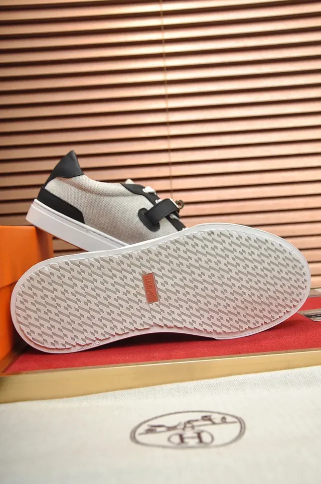 Hermès Tênis Lifestyle Low-Top de Malha e Couro 5