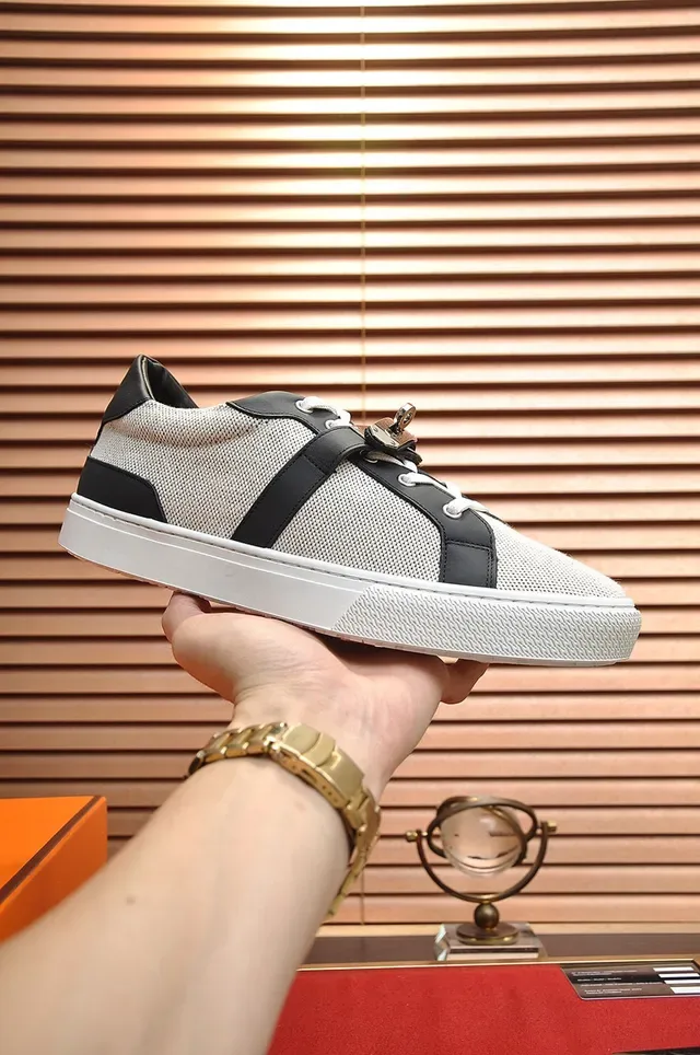 Hermès Tênis Lifestyle Low-Top de Malha e Couro 7