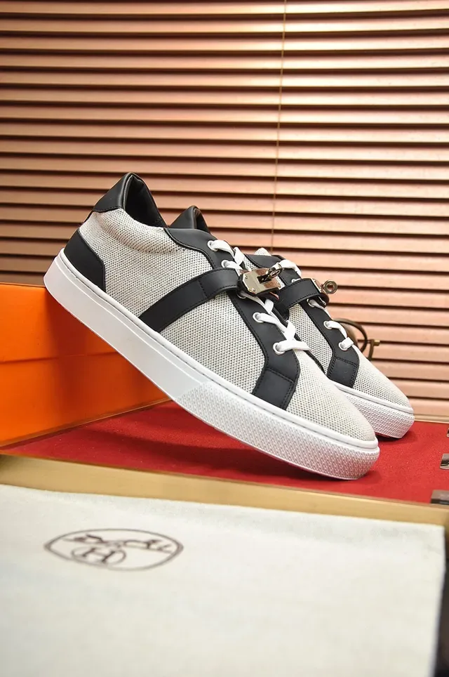 Hermès Tênis Lifestyle Low-Top de Malha e Couro 8