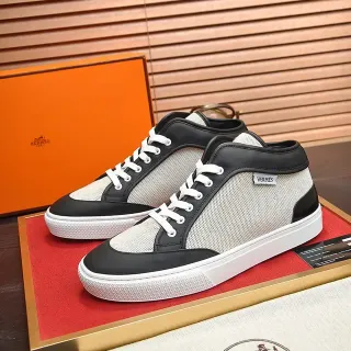 Hermès Mesh and Leather Panel Sneakers