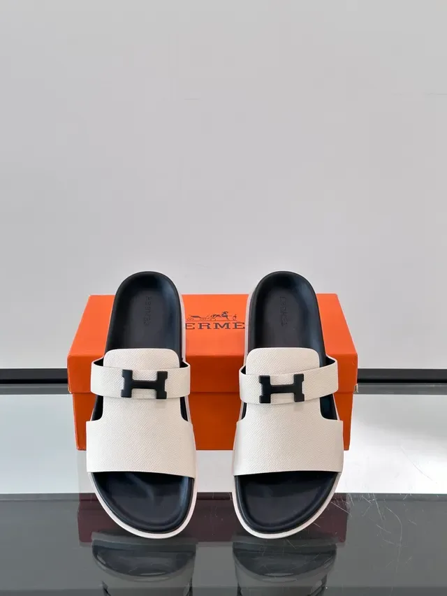 Hermès Oran Double-Strap H-Buckle Slippers 7