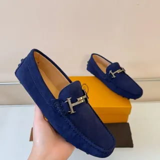 Hermès Oran নেভি সুয়েড H-বিট লোফার