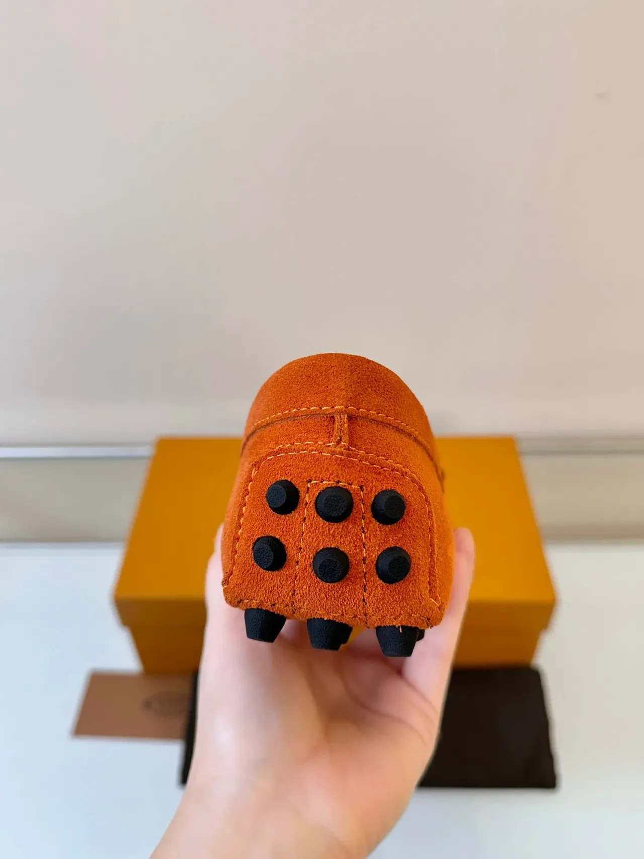 Hermès Oran Loafer Orange Suede H-Bit Loafers 4