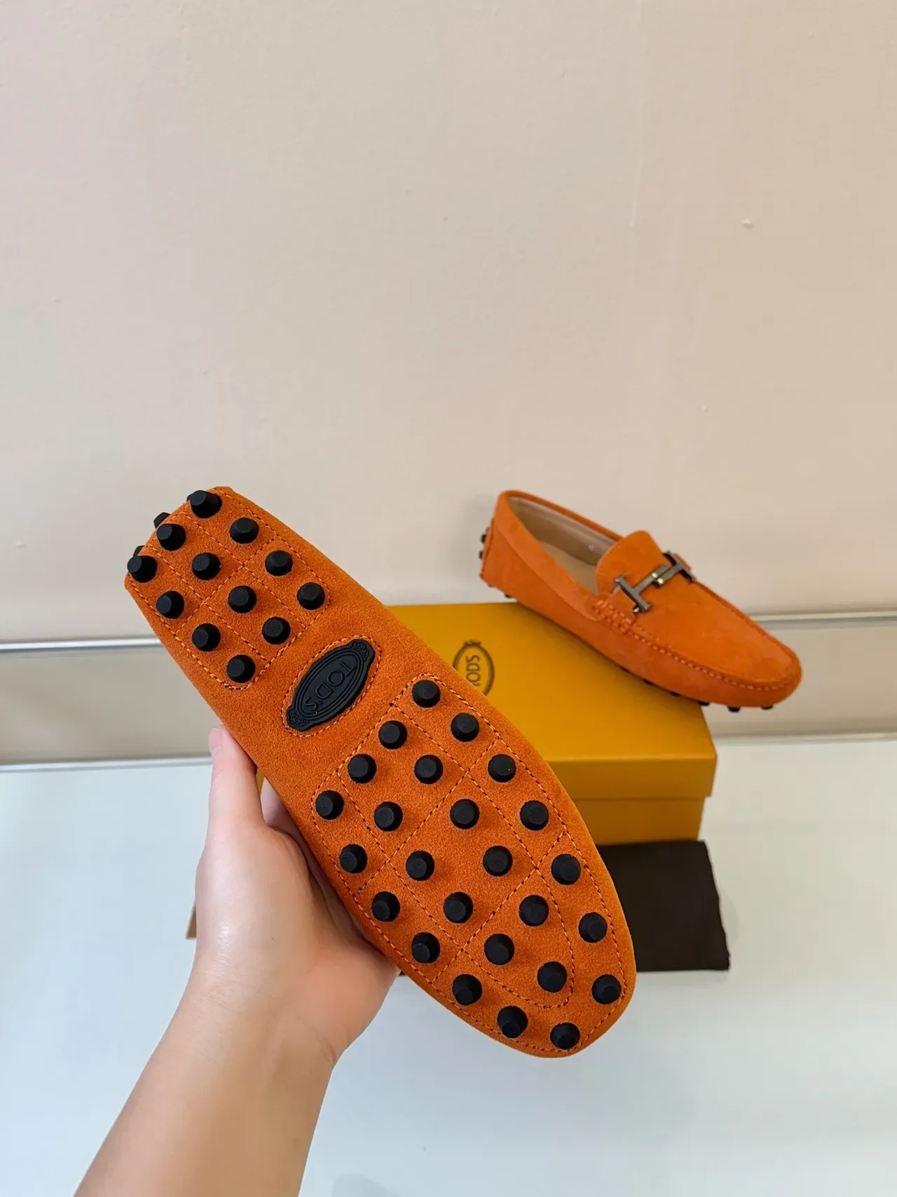 Hermès Oran Loafer Orange Suede H-Bit Loafers 5