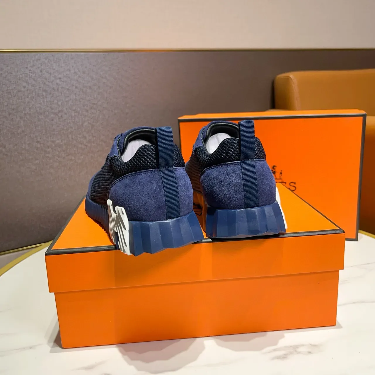 Hermès Oran Sneaker Navy Suede and Mesh Lifestyle Sneakers 2