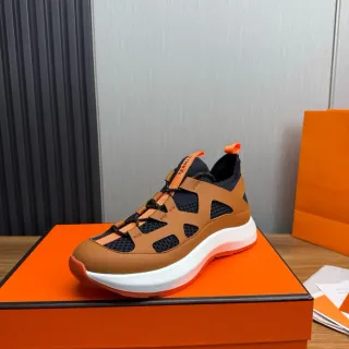 হার্মেস ওরান Tan Navy Orange লাইফস্টাইল স্নিকার্স