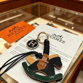 Hermès Rocker Horse preto e verde silhueta rocking couro multiton bolsa crossbody