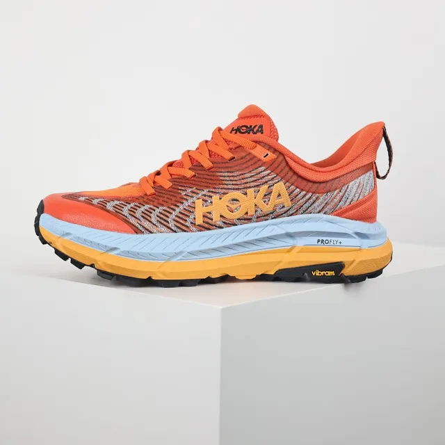 Hoka नारंगी नीली इंजीनियर कीन्ट ऊपरी बहुस्तरीय मिडसोल रनिंग जूते 9