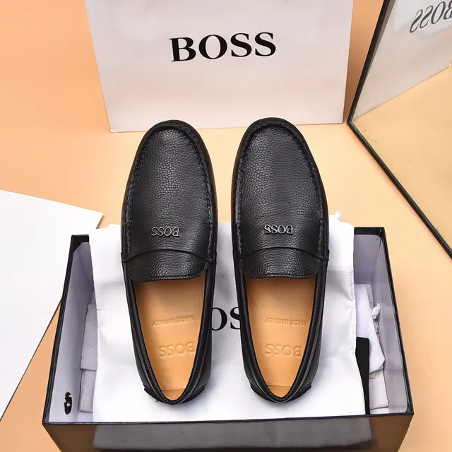 Hugo Boss Black Brown Pebbled Leather Penny Strap Loafer 3
