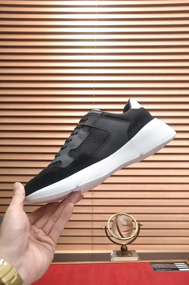 Hugo Boss 黑色网布与麂皮生活风格运动鞋 6