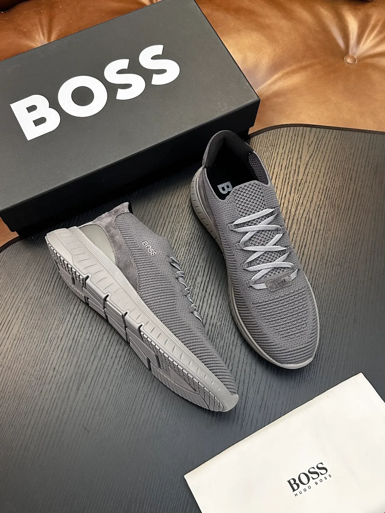 Hugo Boss Tênis de Malha Slip-On Cinza Lifestyle 4