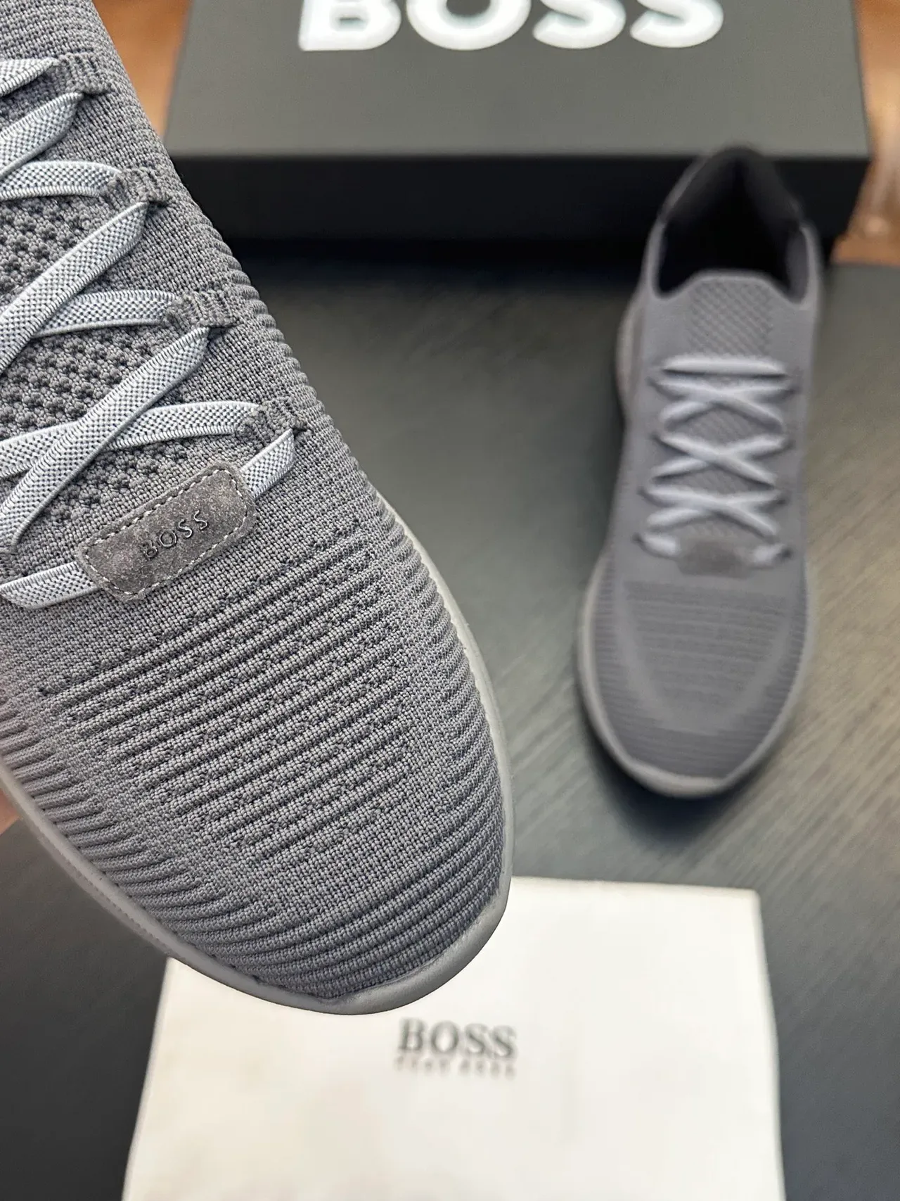 Hugo Boss Tênis de Malha Slip-On Cinza Lifestyle 6