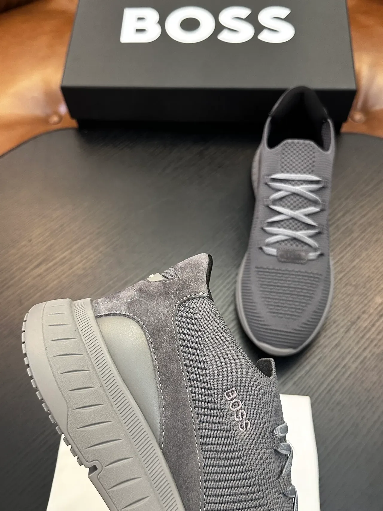 Hugo Boss Tênis de Malha Slip-On Cinza Lifestyle 7