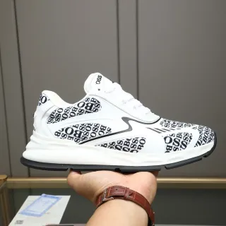 Hugo Boss Monogram-Print White Lifestyle Sneakers