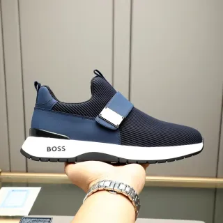 Hugo Boss 海军白针织鞋面生活方式运动鞋