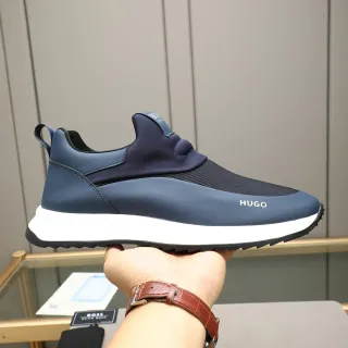 Hugo Boss Navy White Slip-On Sock-Fit Upper Zapatillas Lifestyle