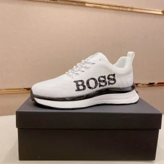 Hugo Boss 白色黑色针织网面鞋面 醒目侧面Logo 生活方式运动鞋