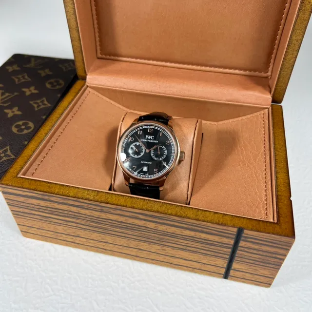 IWC Portugieser Reloj Automático Oro Rosa Esfera Negra Mecánico 2