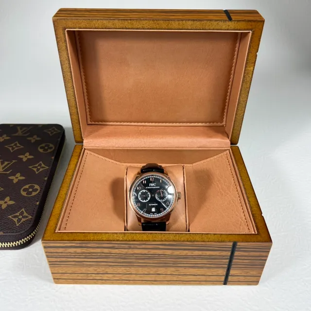 IWC Portugieser Reloj Automático Oro Rosa Esfera Negra Mecánico 3