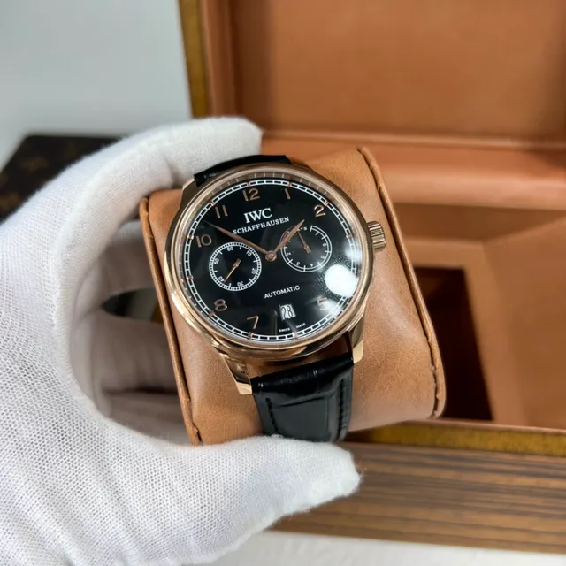IWC Portugieser Reloj Automático Oro Rosa Esfera Negra Mecánico 4