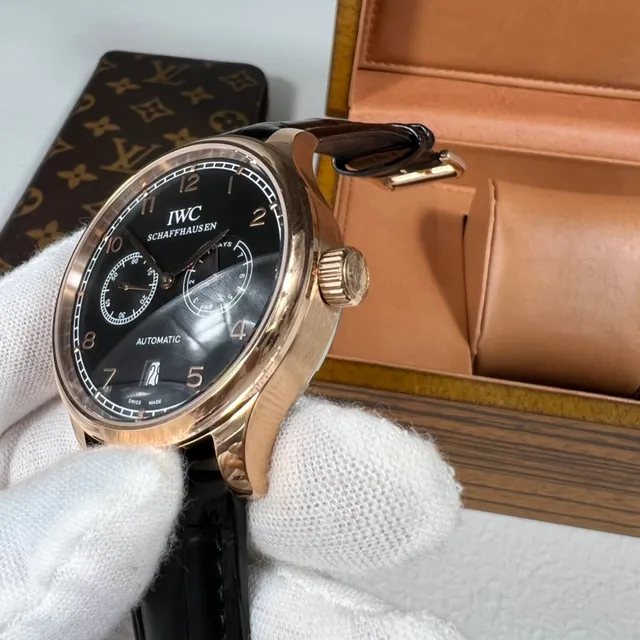 IWC Portugieser Reloj Automático Oro Rosa Esfera Negra Mecánico 6