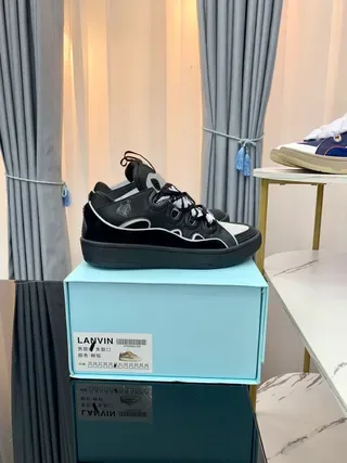Lanvin أسود وأبيض متعدد الطبقات علوية نمط زيجزاج حبال أسلوب حياة رياضي 3