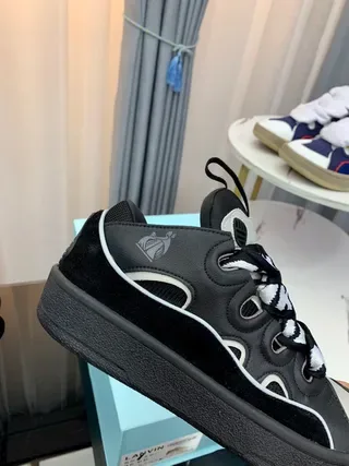 Lanvin أسود وأبيض متعدد الطبقات علوية نمط زيجزاج حبال أسلوب حياة رياضي 5