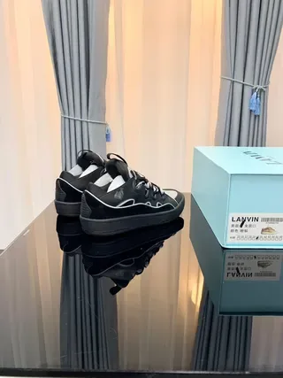 Lanvin أسود وأبيض متعدد الطبقات علوية نمط زيجزاج حبال أسلوب حياة رياضي 6