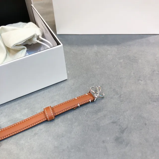 Loewe Anagram cinturón Cognac Cinturón de cuero 6
