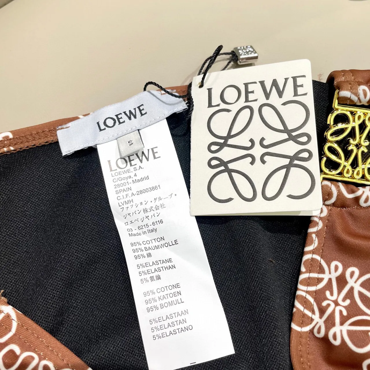 Loewe Anagram বাদামি সাদা বাস্টিয়ার স্টাইল ভেস্ট টপ 11