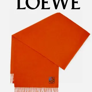 Loewe Anagram সেলাই করা অরেঞ্জ ক্যাশমিয়ার স্কার্ফ