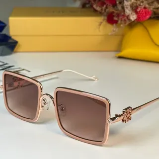Loewe Square Frame Rose Gold Gradient Brown Sunglasses