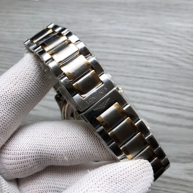 Longines Automatique Cadran Noir Acier Inoxydable Montre Mécanique 3