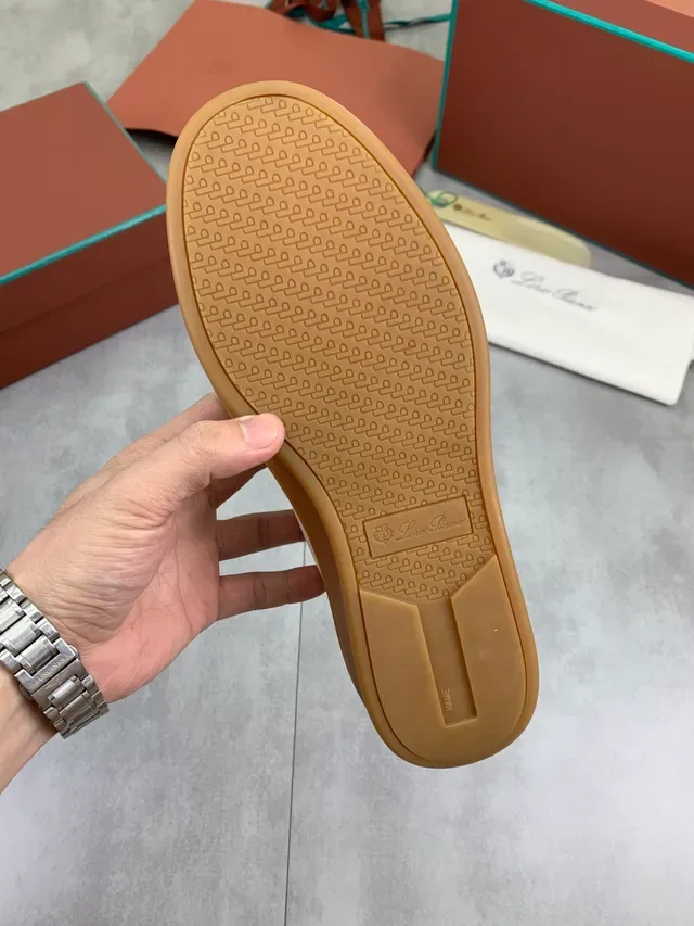 Sneakers Lifestyle Loro Piana Beige et Marron Canvas-Leather 2