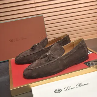 Loro Piana Brown Suede Tassel Loafers
