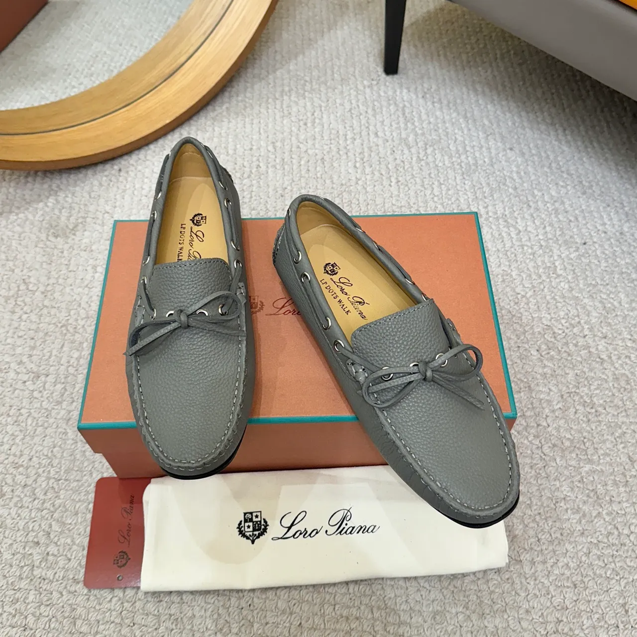 Loro Piana LP Dots Walk 灰色磨砂皮乐福鞋 2