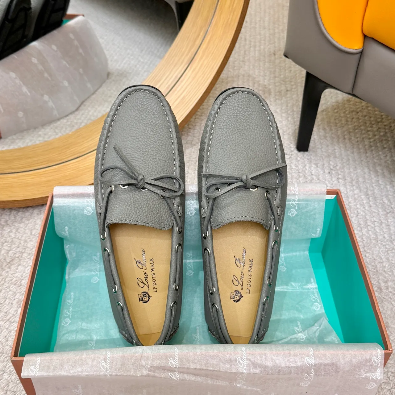Loro Piana LP Dots Walk 灰色磨砂皮乐福鞋 3