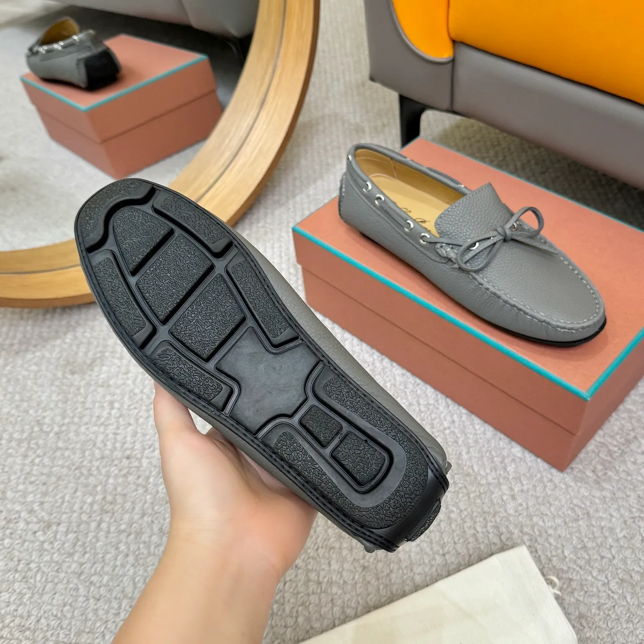 Loro Piana LP Dots Walk 灰色磨砂皮乐福鞋 7