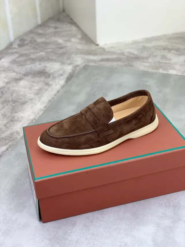 Loro Piana لورفر بيني بني بيج سويد كريب سول 4