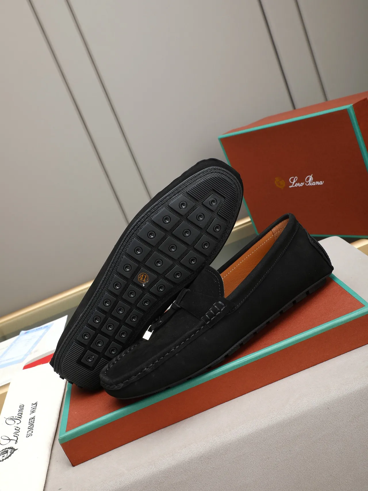 Loro Piana Summer Walk Black Suede Tassel Loafer 4