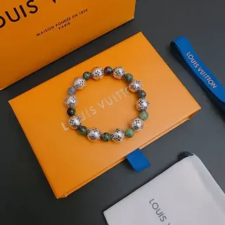 Louis Vuitton سوار من المعدن والحجر المزخرف بنقش الزهور والخرز