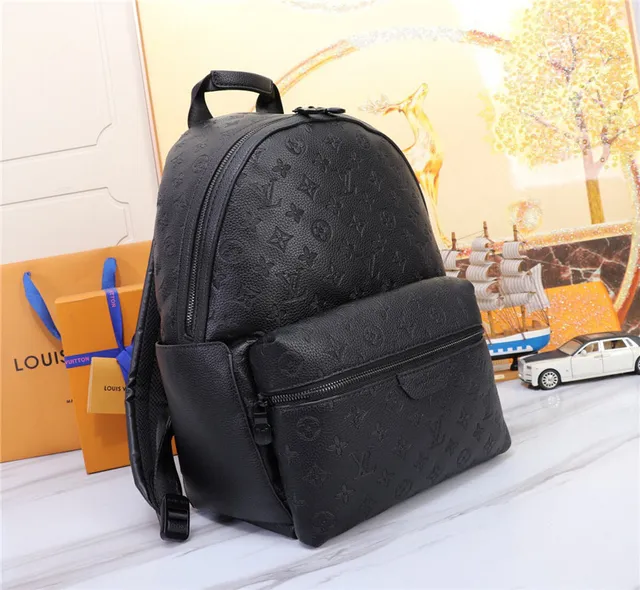 Louis Vuitton Black Embossed Monogram Structured Leather Casual Backpack 18