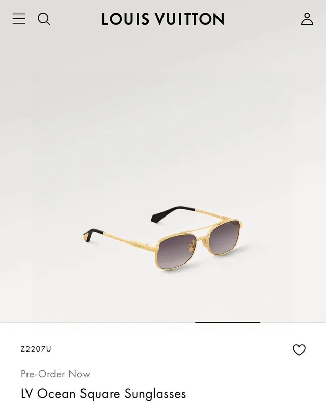 Louis Vuitton Lunettes de soleil à monture en métal noir dégradé marron 3